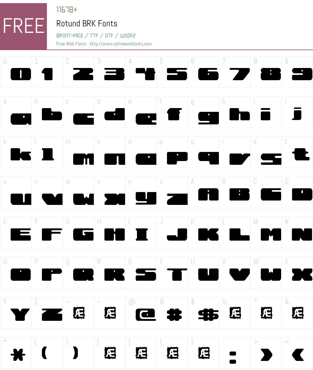 Rotund BRK Font Screenshots