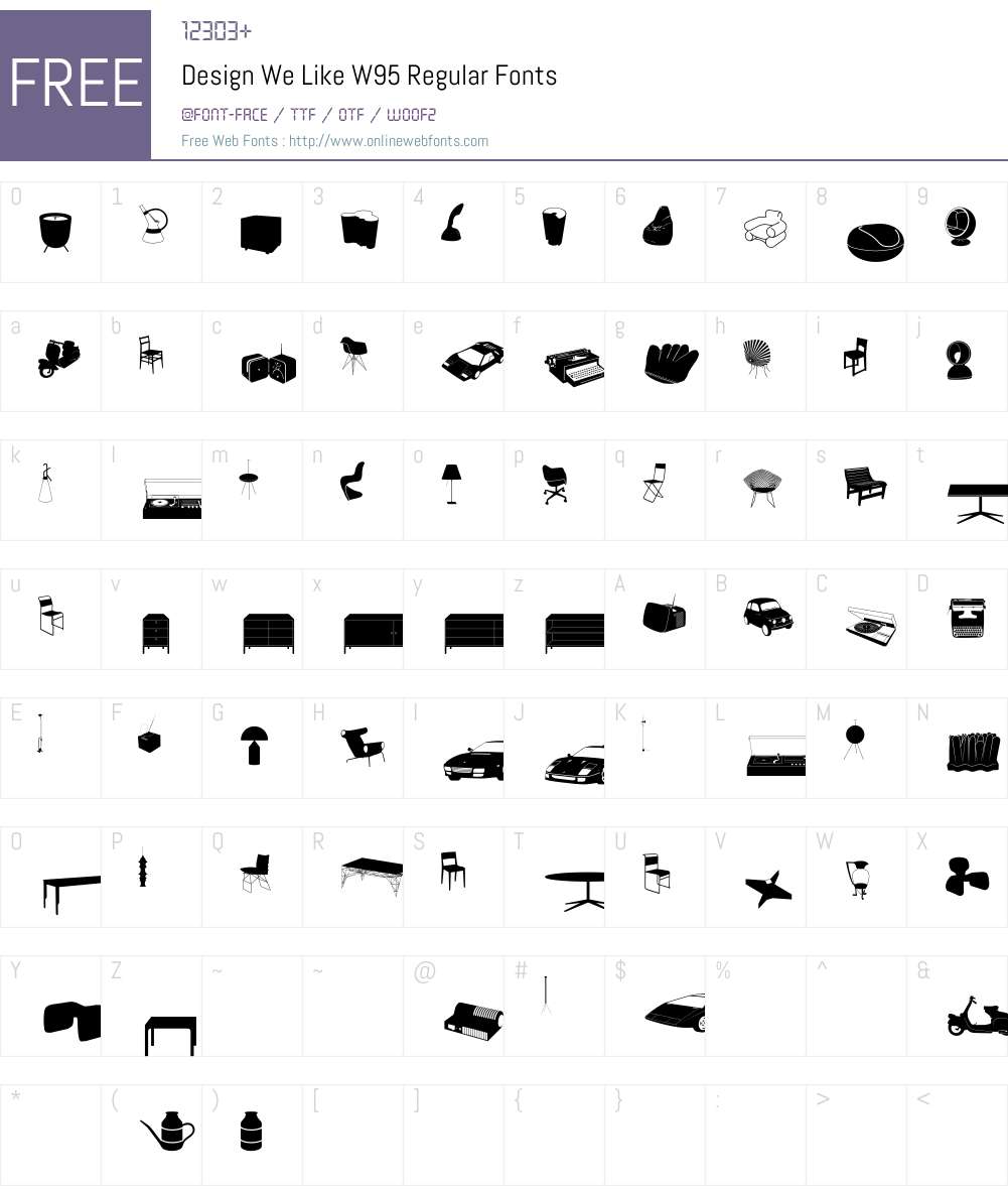 DesignWeLikeW95-Regular Font Screenshots