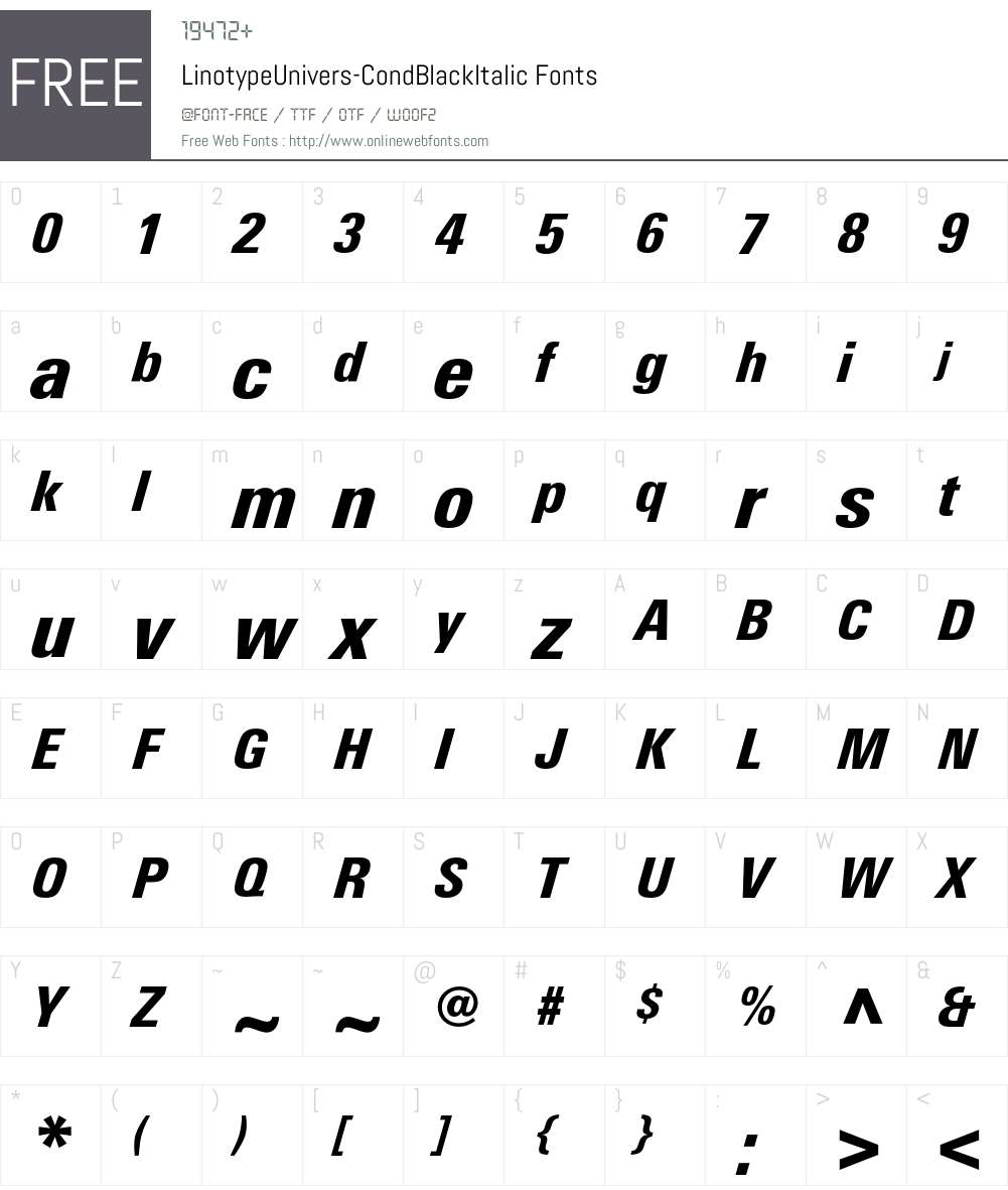 LinotypeUnivers Font Screenshots