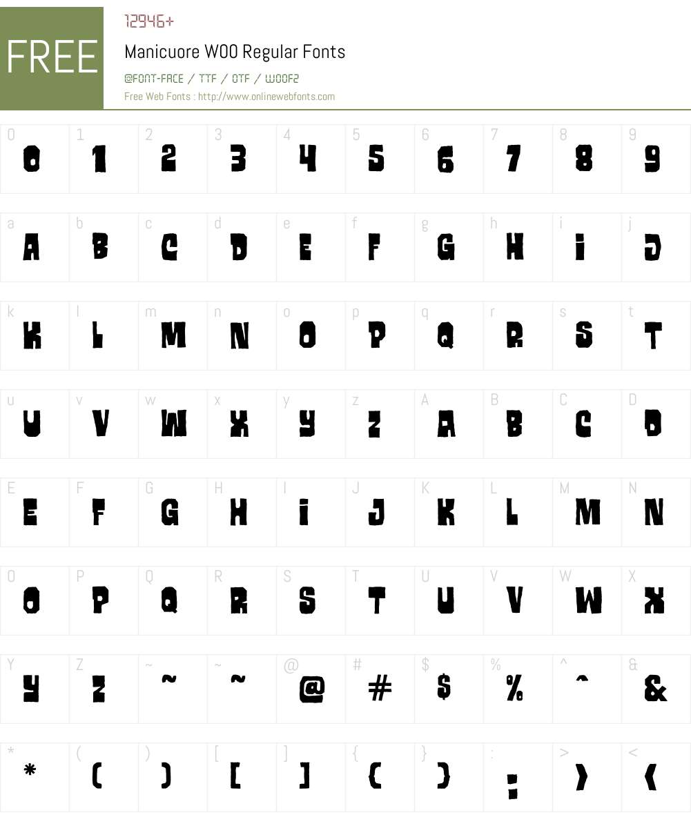 ManicuoreW00-Regular Font Screenshots