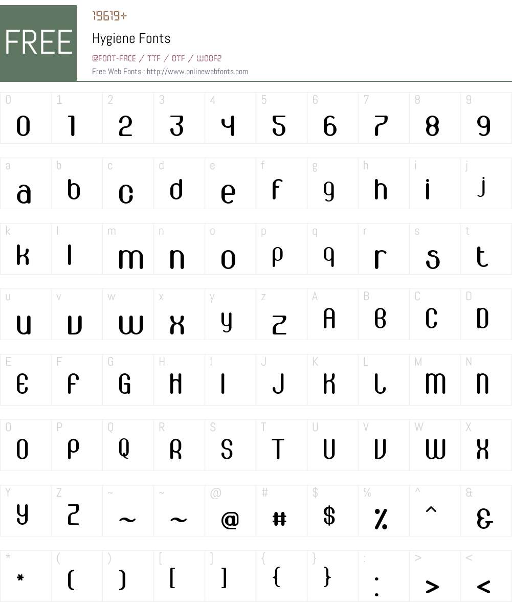 Hygiene Font Screenshots