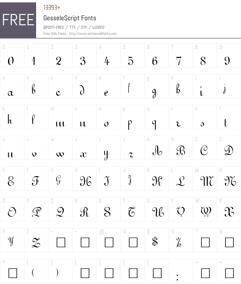 GesseleScript Font Screenshots