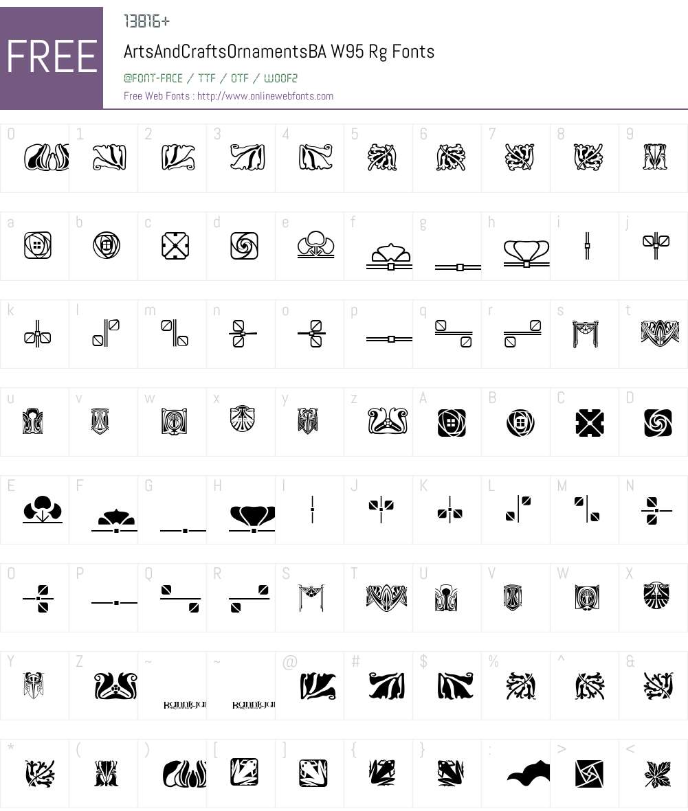 ArtsAndCraftsOrnamentsBAW Font Screenshots