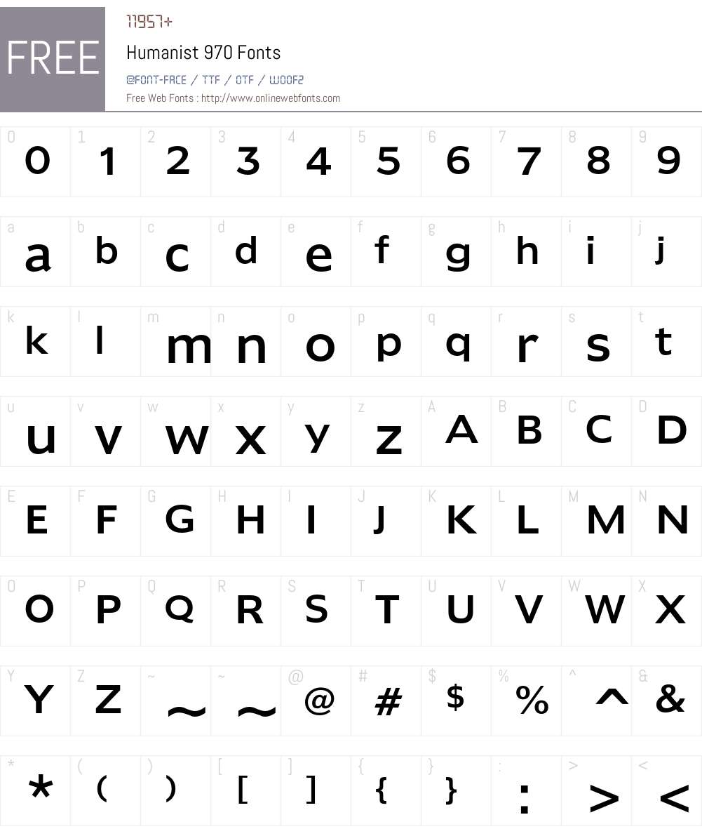 Humanist 970 Font Screenshots