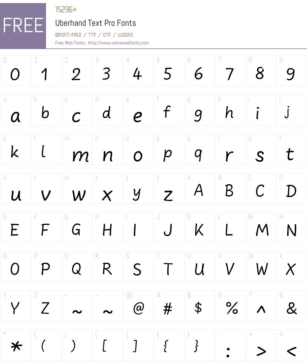 UberhandTextPro Font Screenshots