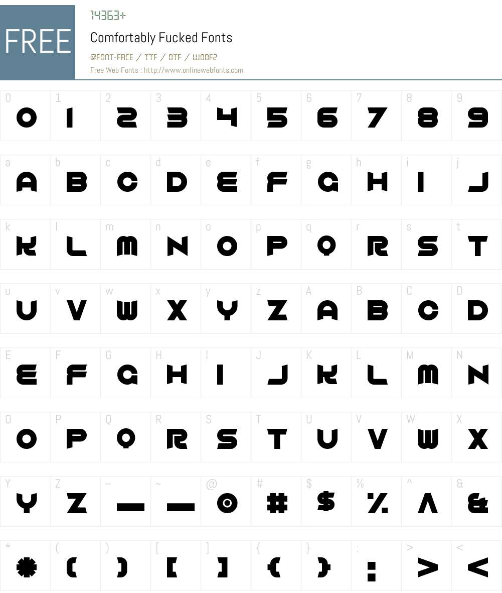Comfortably Fucked Font Screenshots