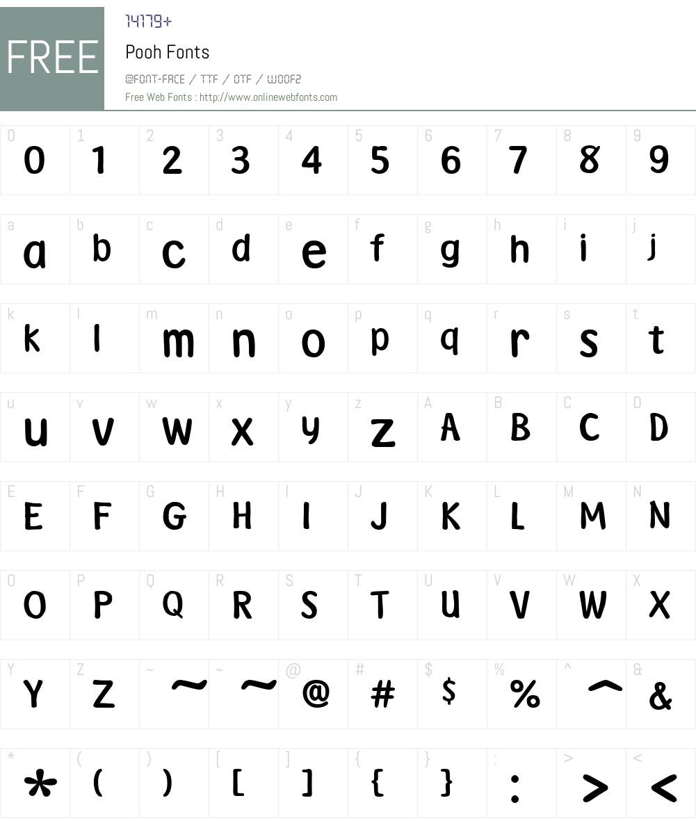 Pooh Font Screenshots