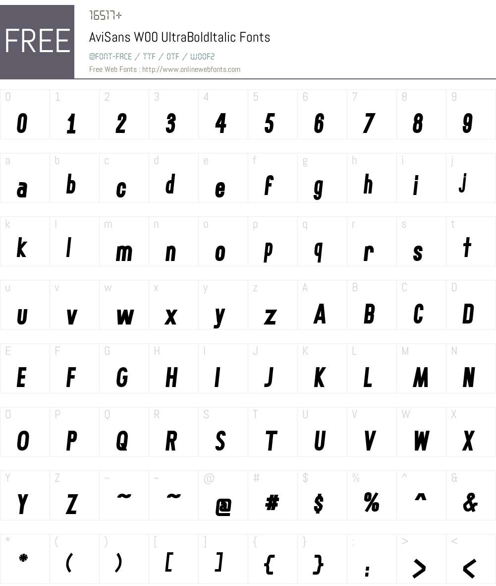 AviSans Font Screenshots