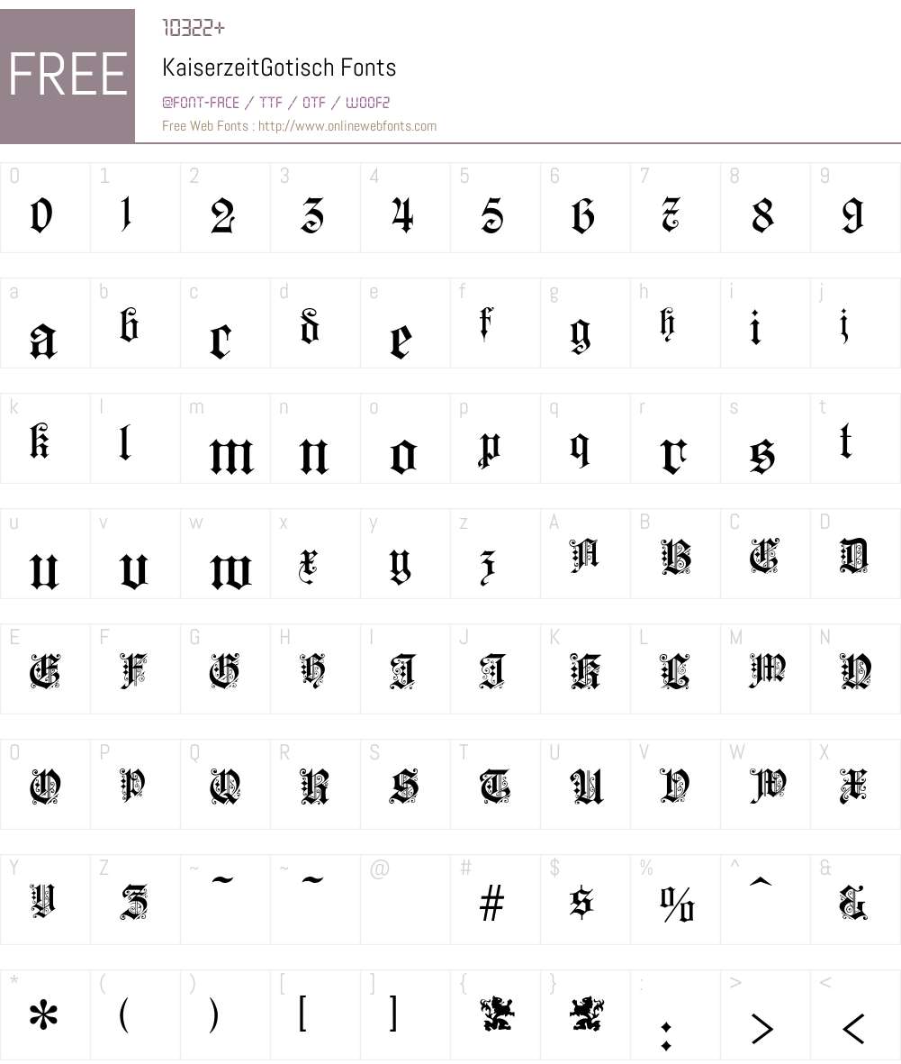 KaiserzeitGotisch Font Screenshots