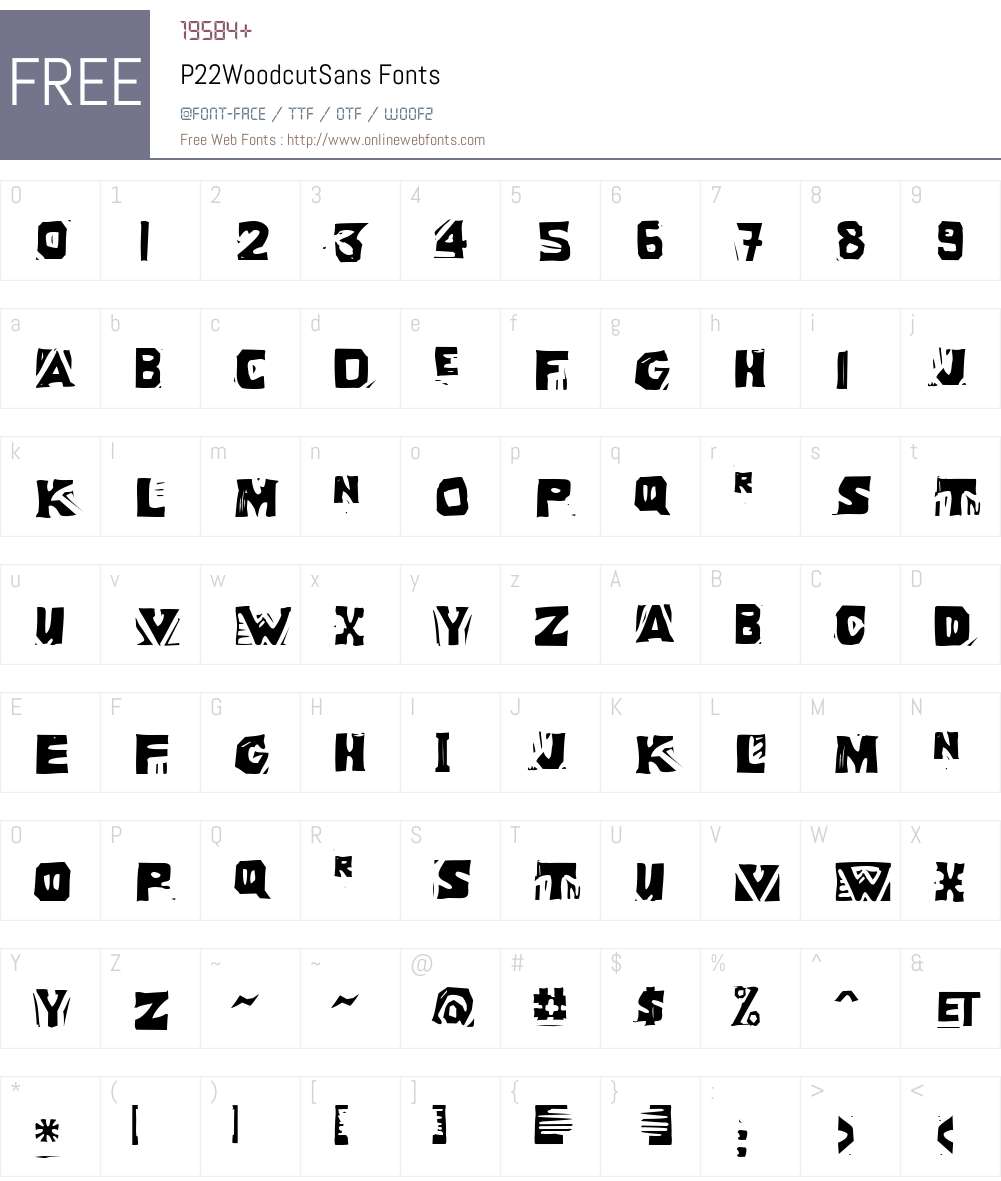 P22WoodcutSans Font Screenshots