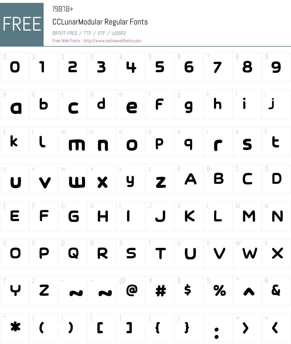 CCLunarModular-Regular Font Screenshots