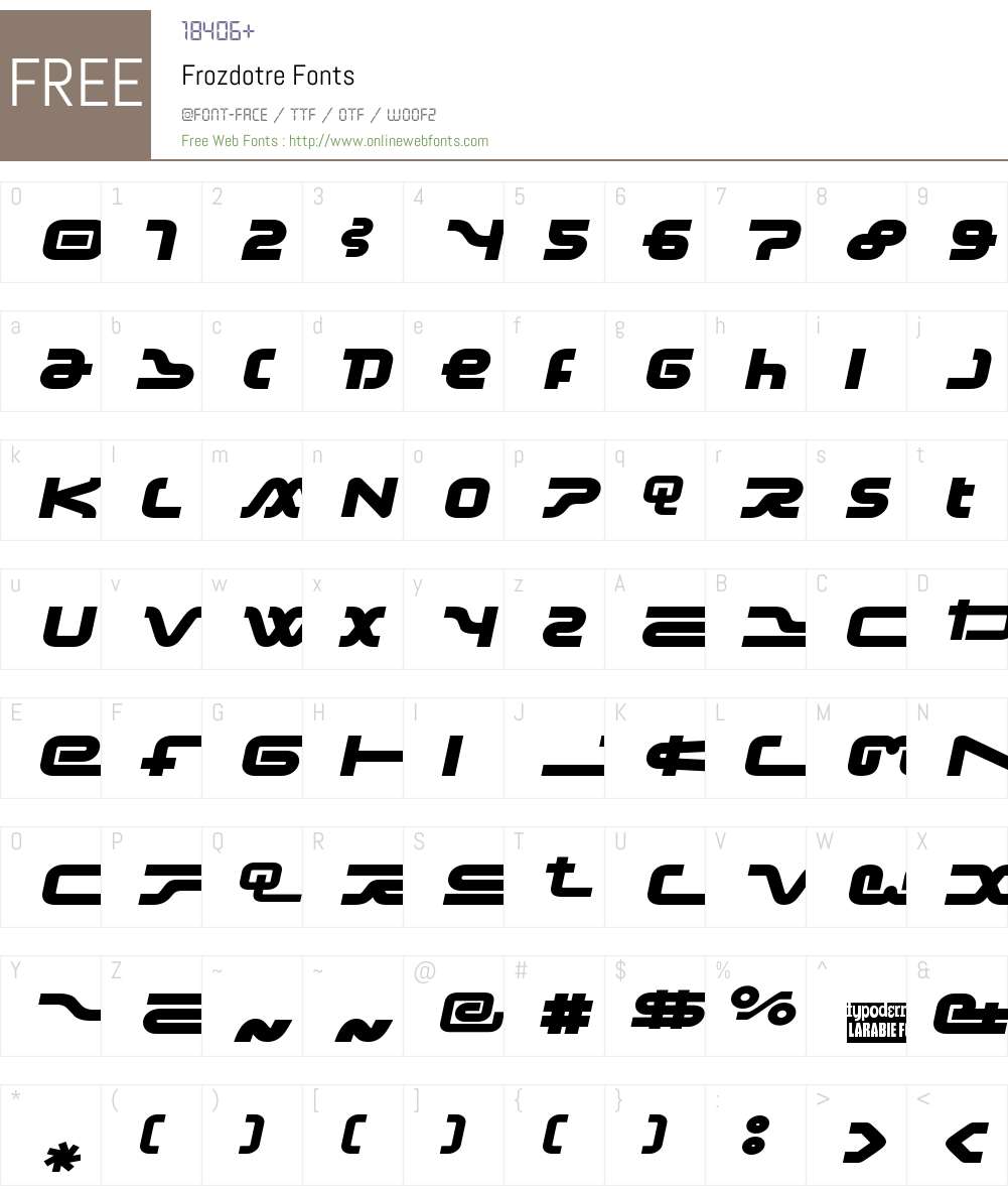 Frozdotre Font Screenshots