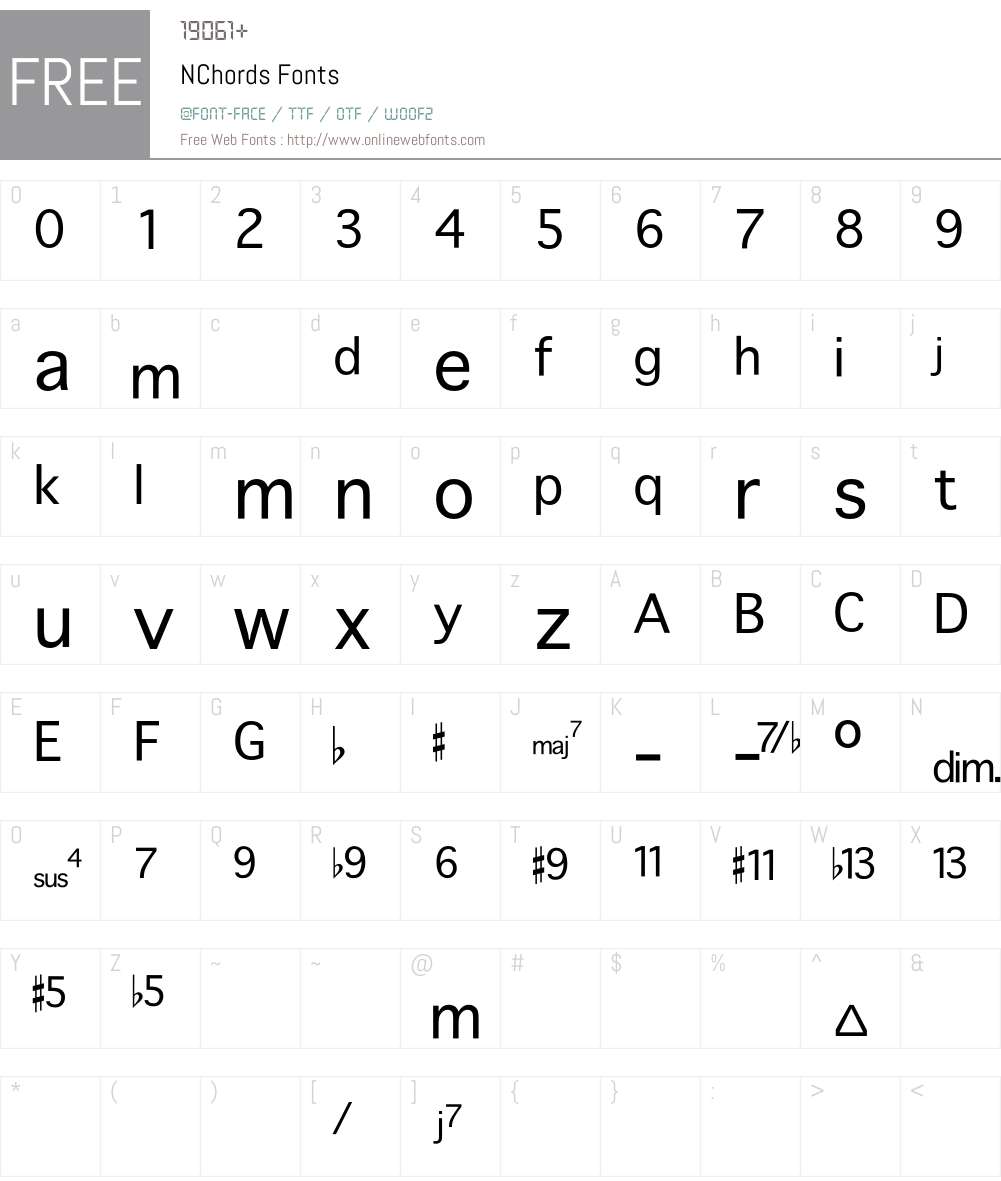 NChords Font Screenshots