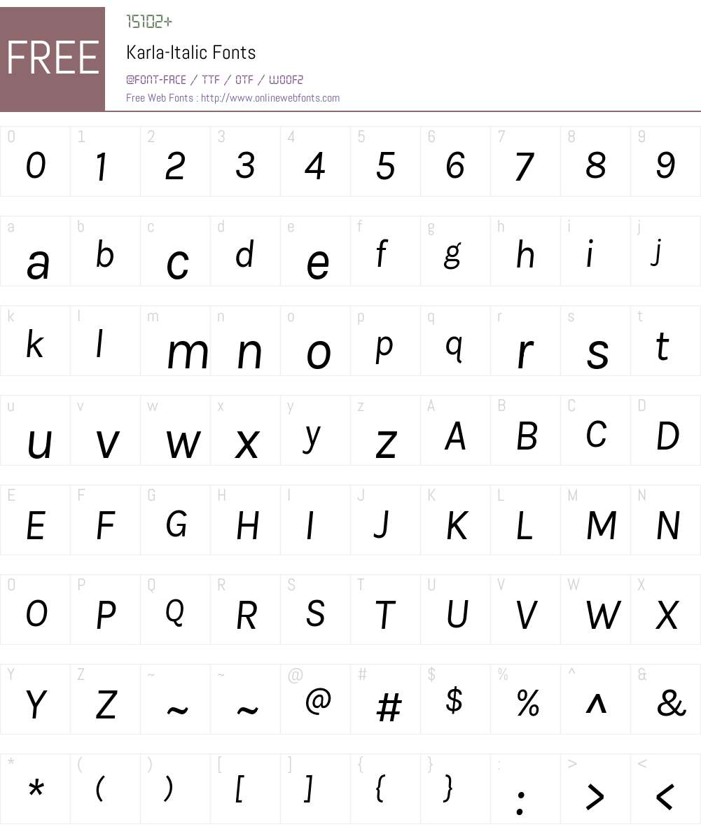 Karla Font Screenshots