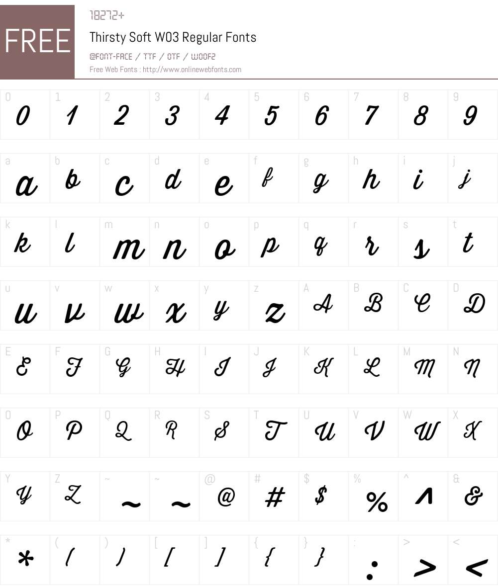 Thirsty Soft Font Screenshots
