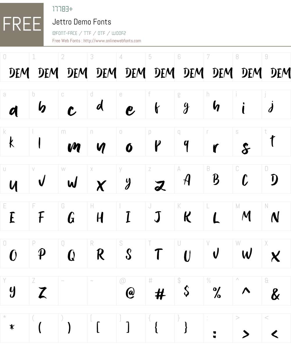 Jetro Font Jettro Demo 1.00;May 24, 2019;FontCreator 11.5.0.2430 64-bit Fonts Free ...