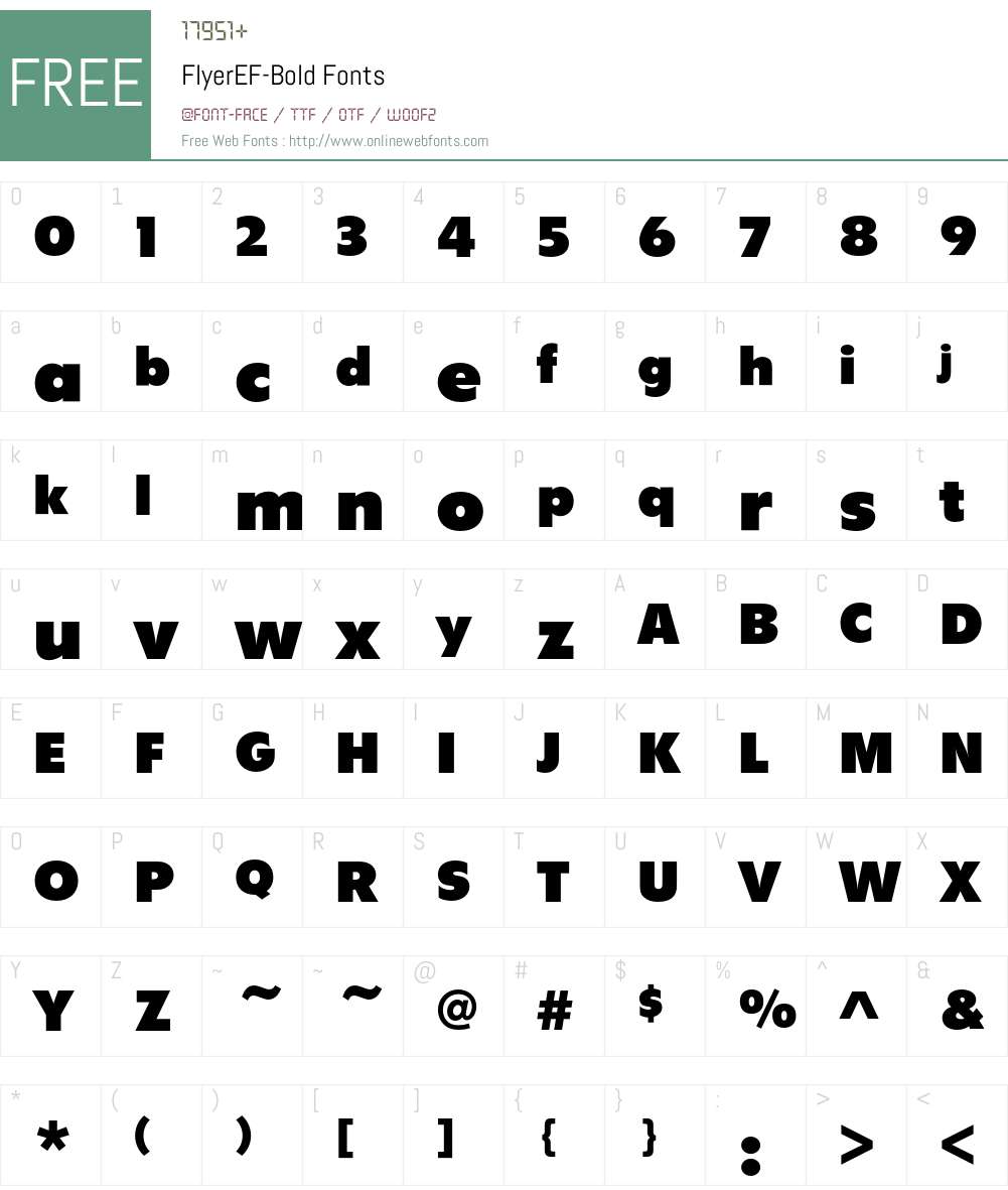FlyerEF Font Screenshots