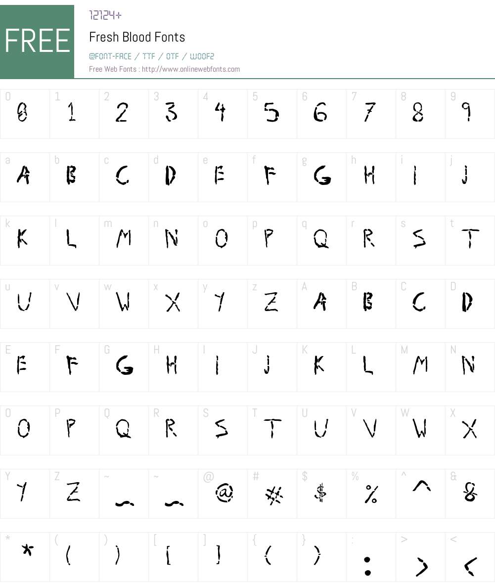 Fresh Blood Font Screenshots
