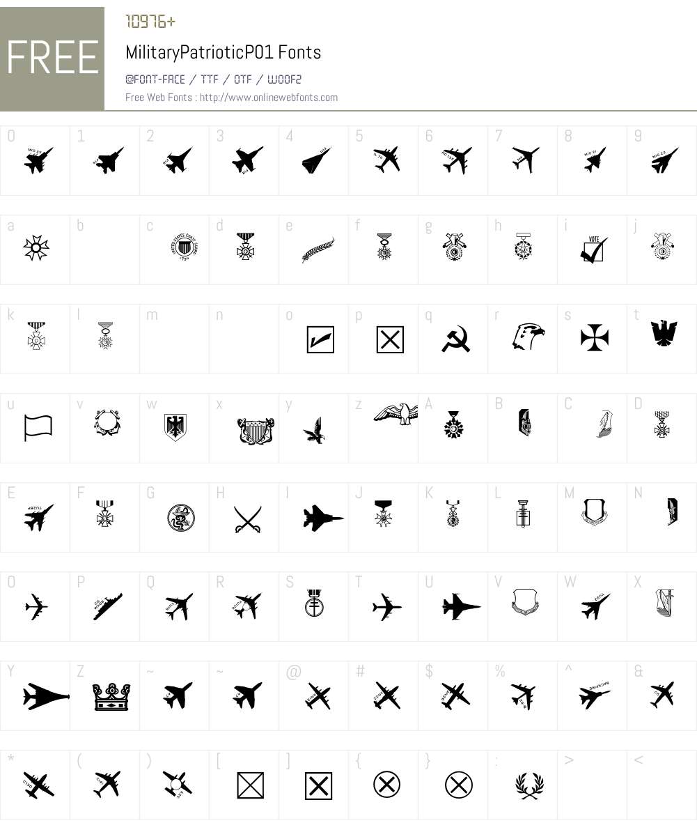 MilitaryPatriotic Font Screenshots