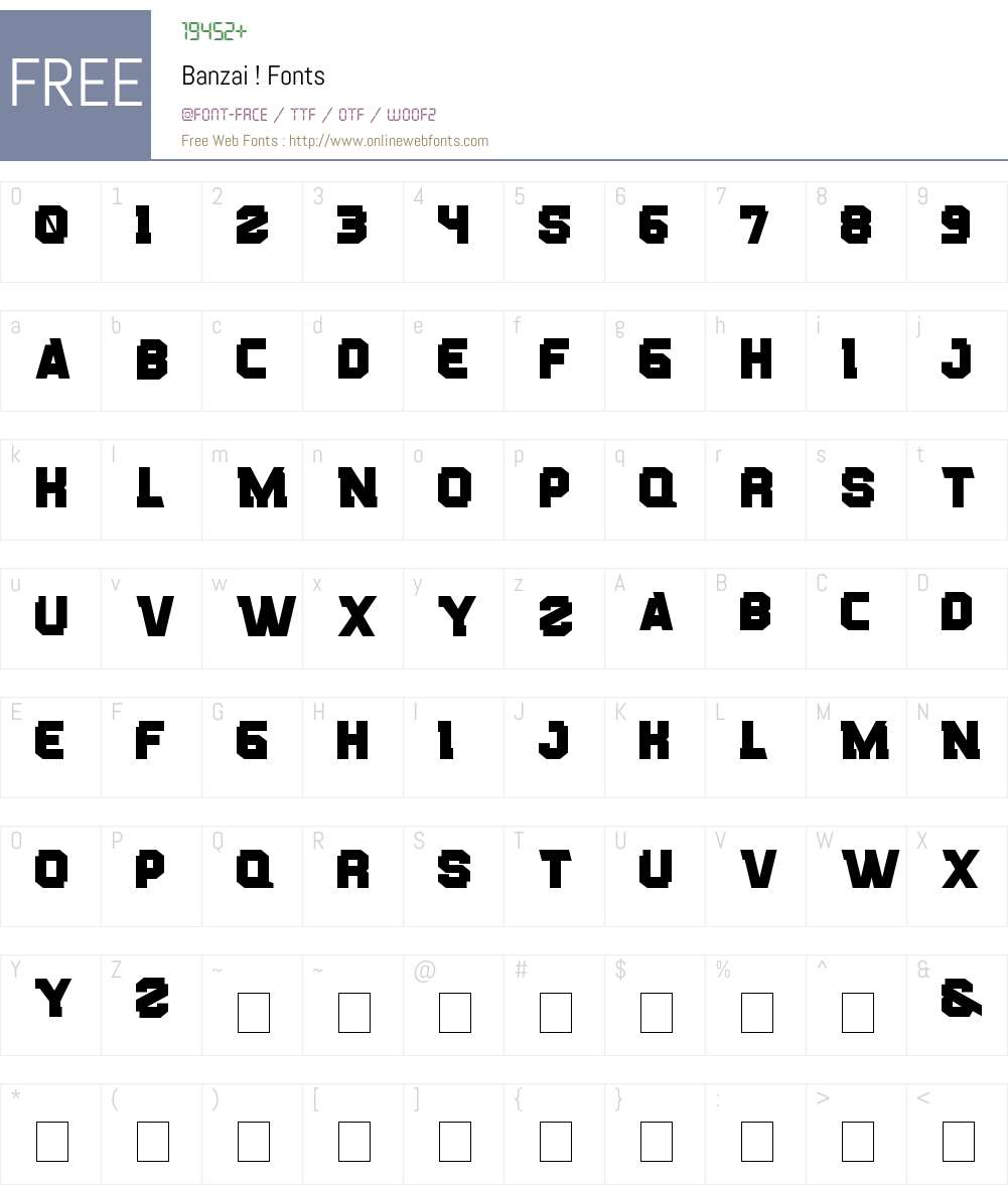 Banzai ! Font Screenshots