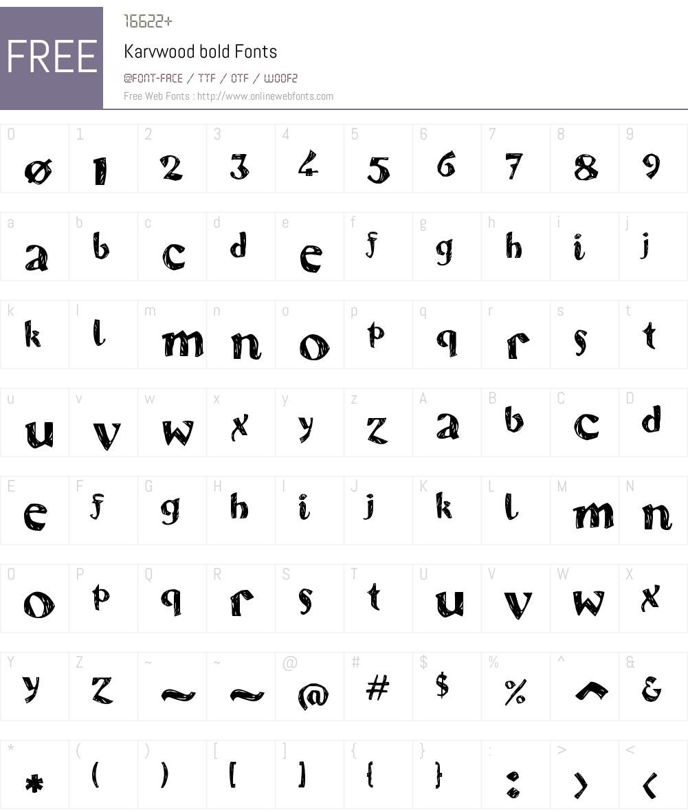 Karvwood Font Screenshots