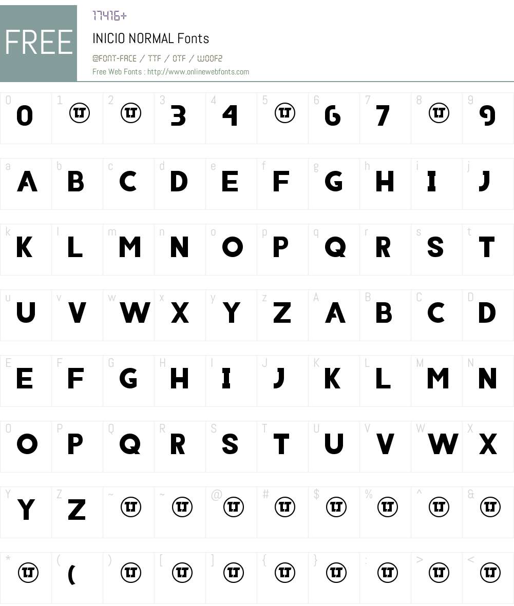 INIICO Font Screenshots