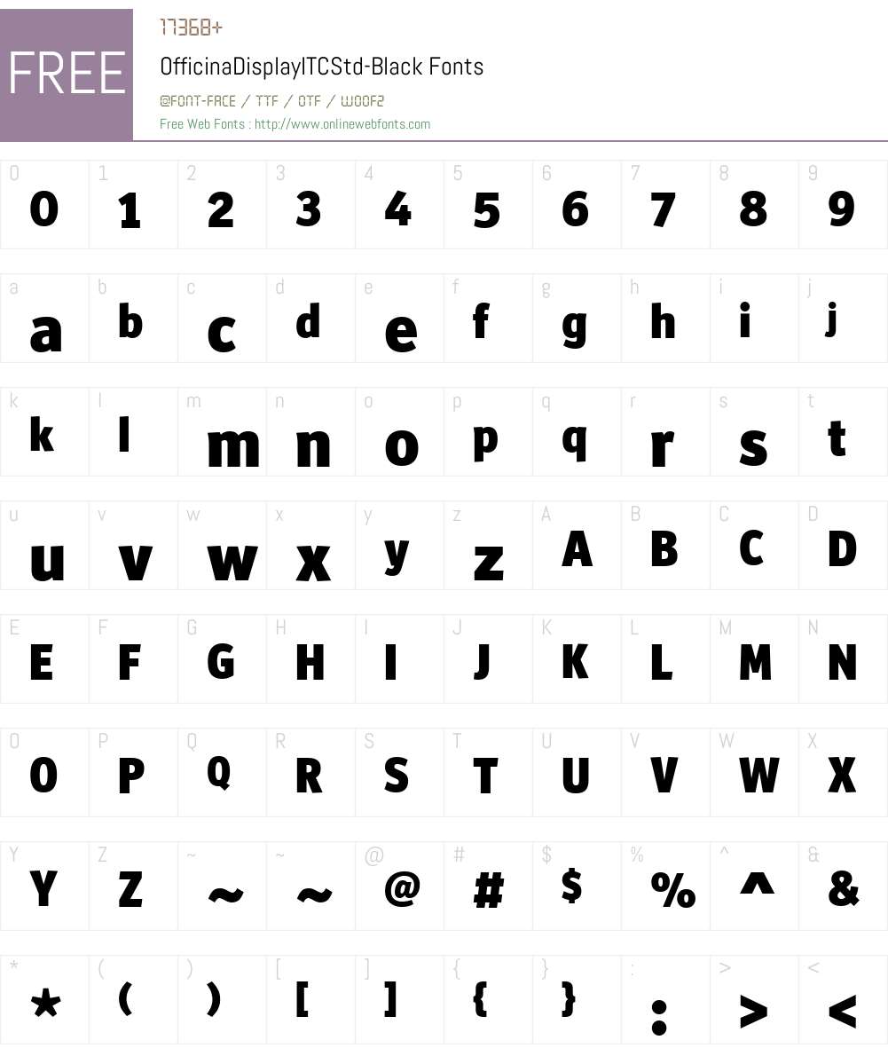 OfficinaDisplayITCStd-Black Font Screenshots