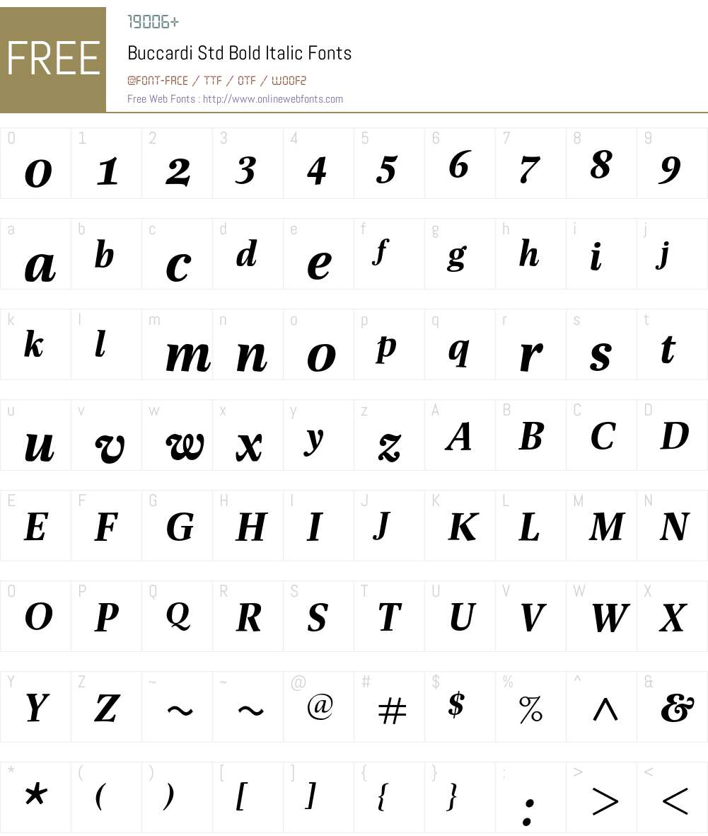 Buccardi Std Font Screenshots