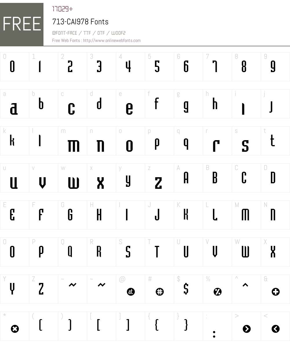 713-CAI978 Font Screenshots