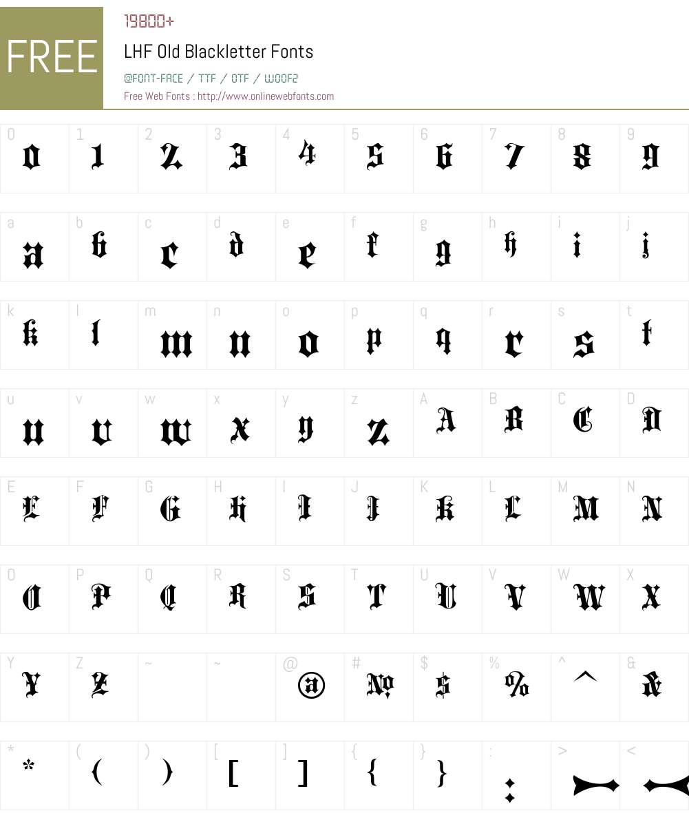 LHF Old Blackletter Font Screenshots
