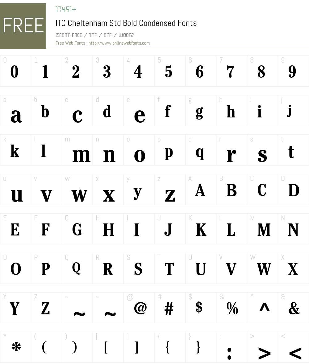ITC Cheltenham Std Font Screenshots