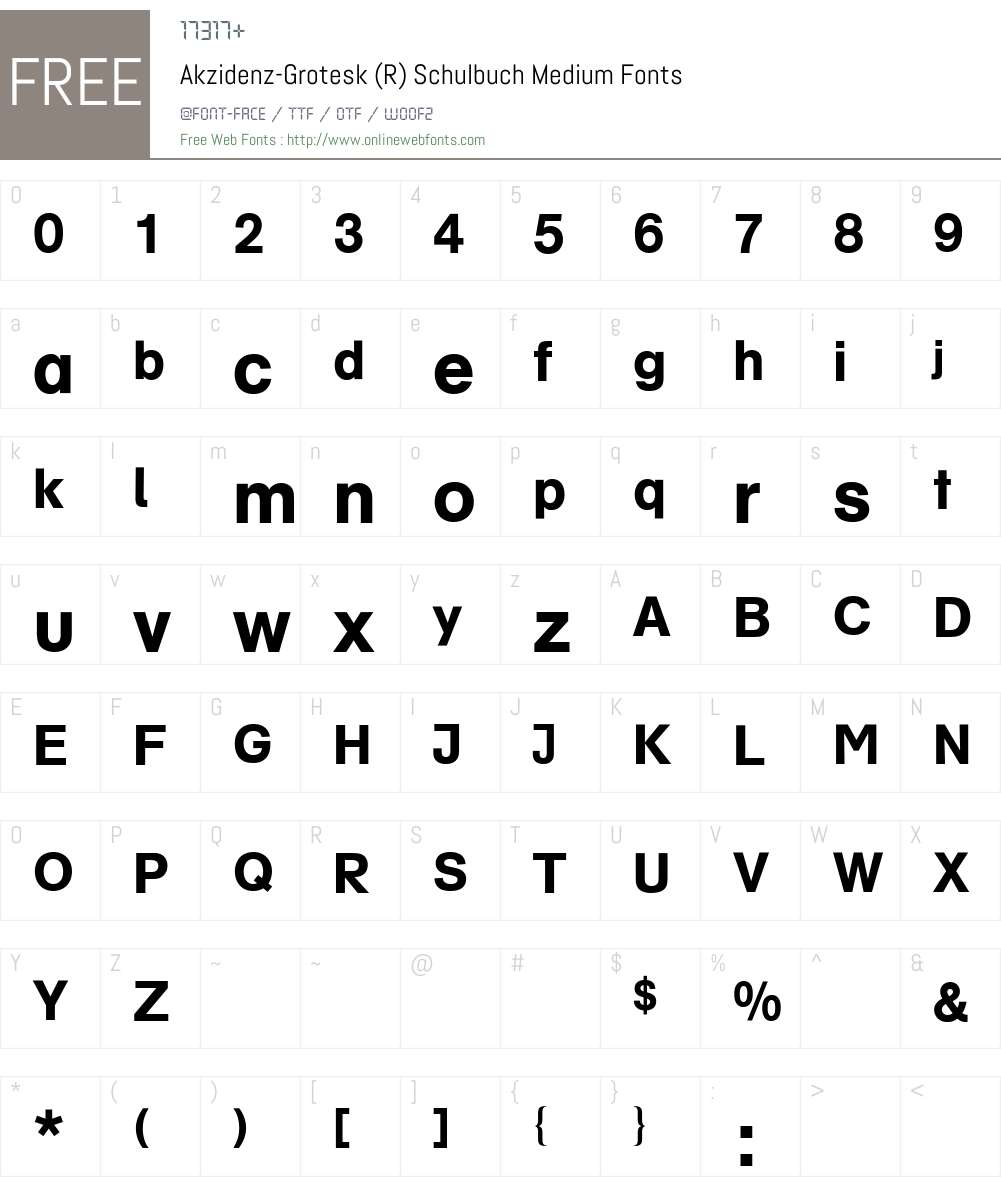 AG Schulbuch BQ Font Screenshots