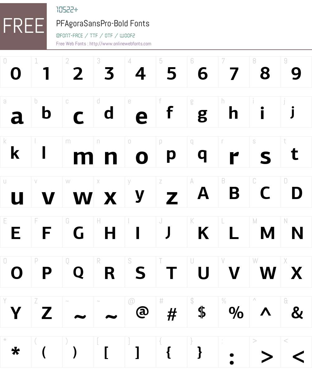 PF Agora Sans Pro Font Screenshots