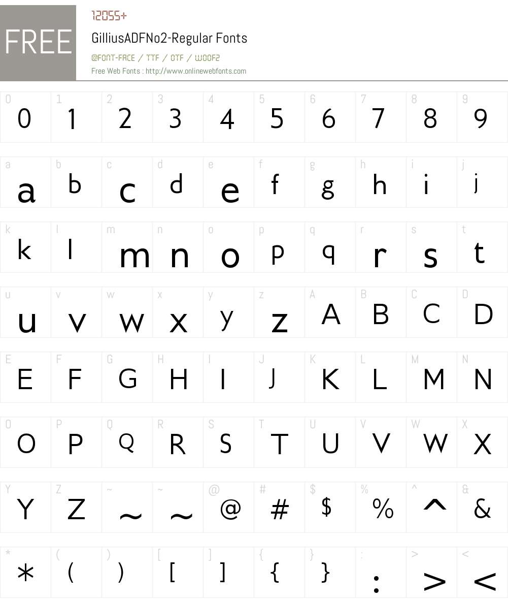 Gillius ADF No2 Font Screenshots