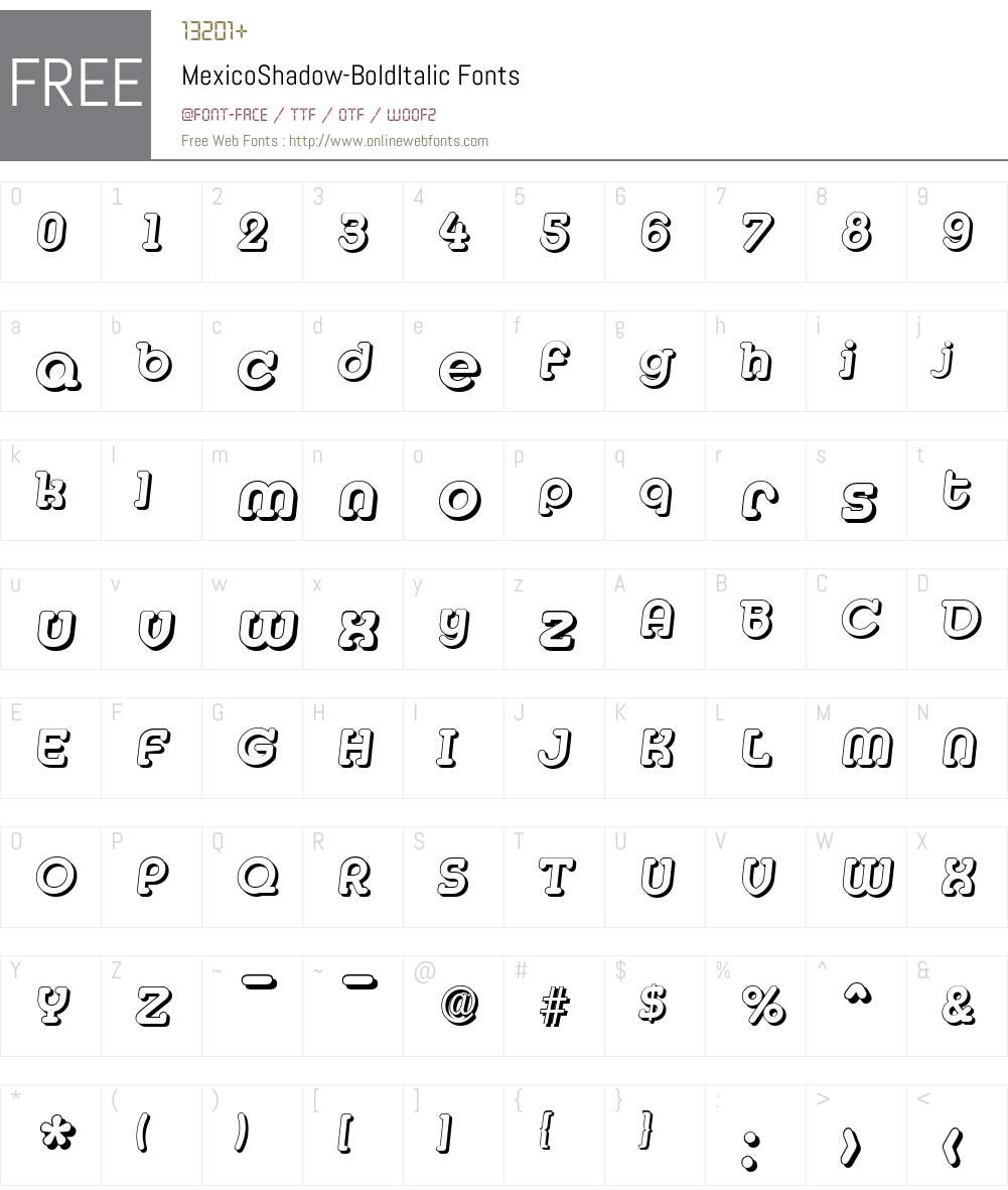 MexicoShadow Font Screenshots