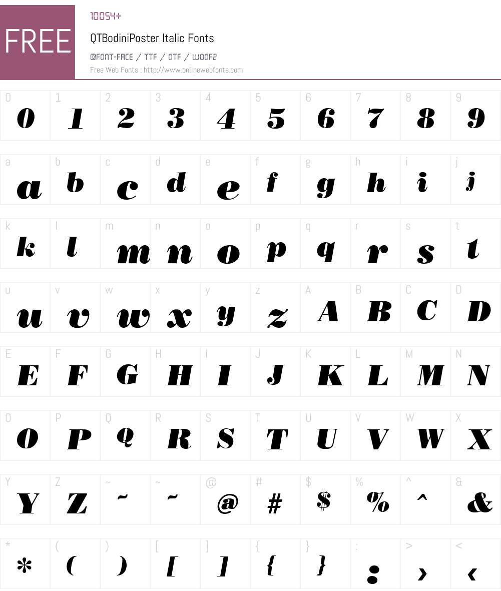 QTBodiniPoster Font Screenshots