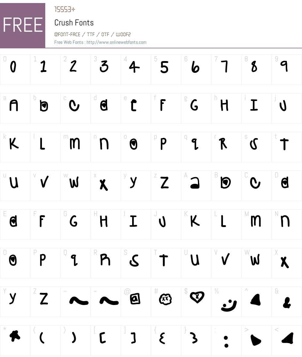 Crush Font Screenshots