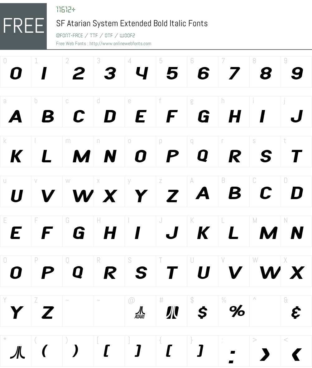 SF Atarian System Extended Font Screenshots