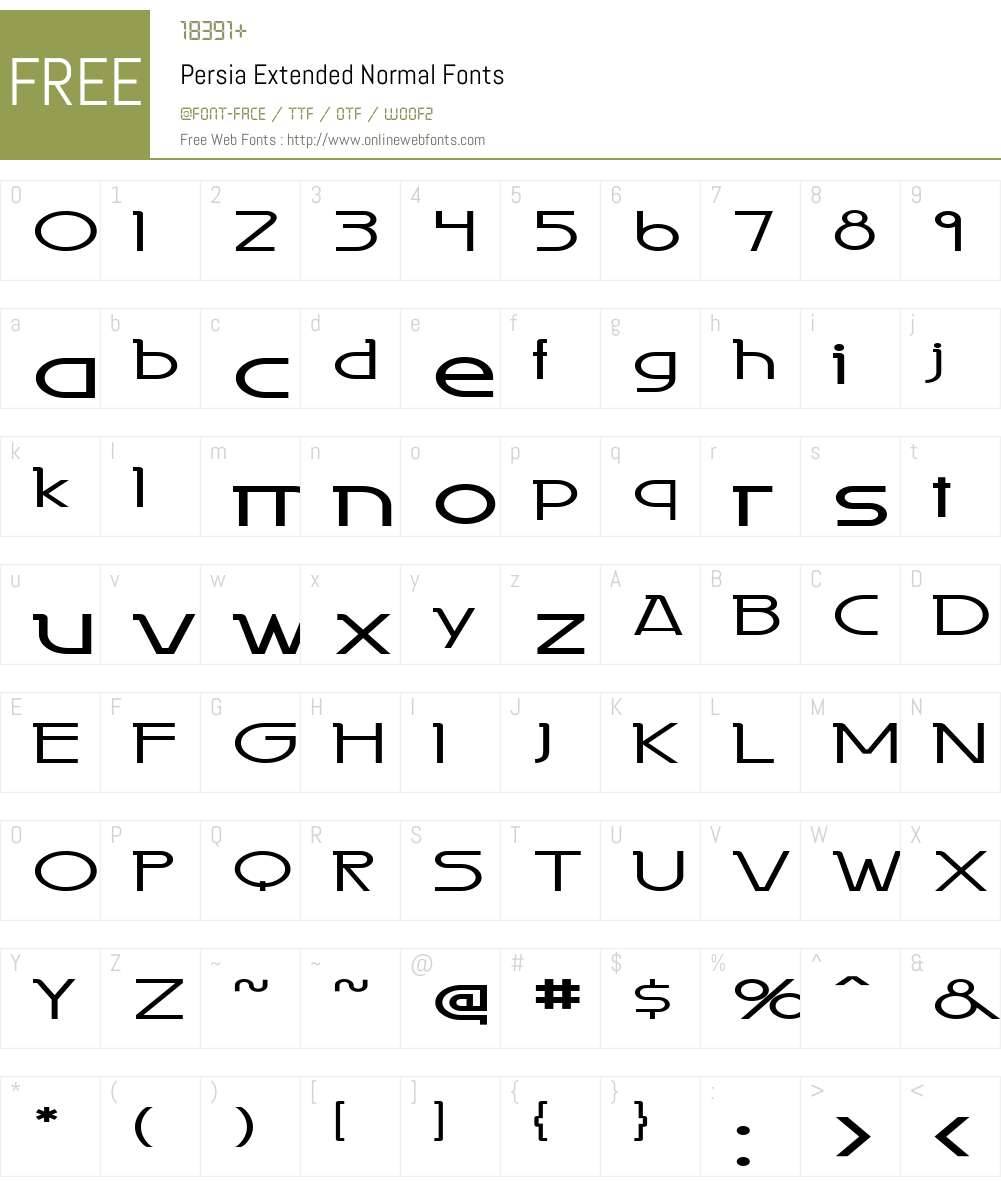 Persia Extended Font Screenshots