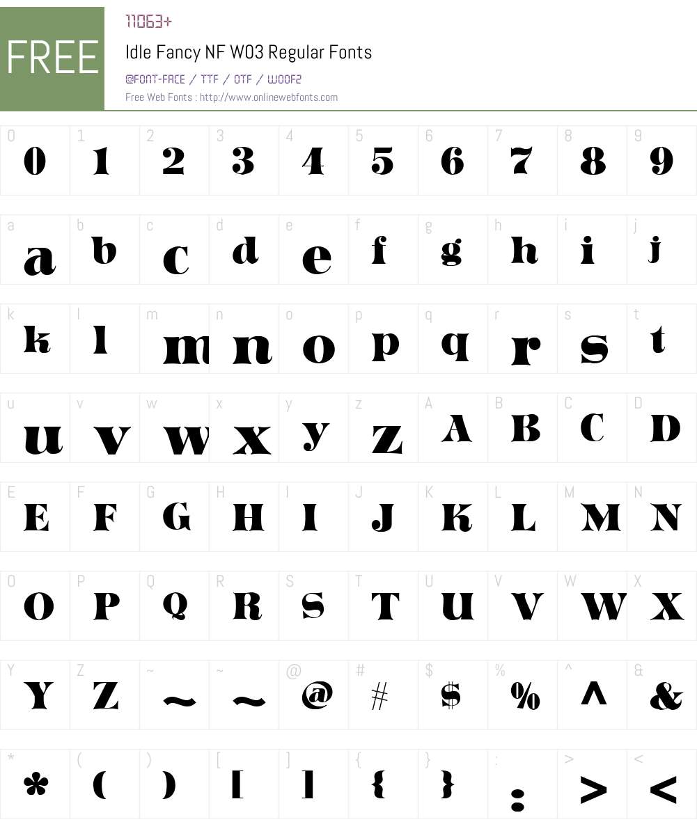 IdleFancyNFW03-Regular Font Screenshots