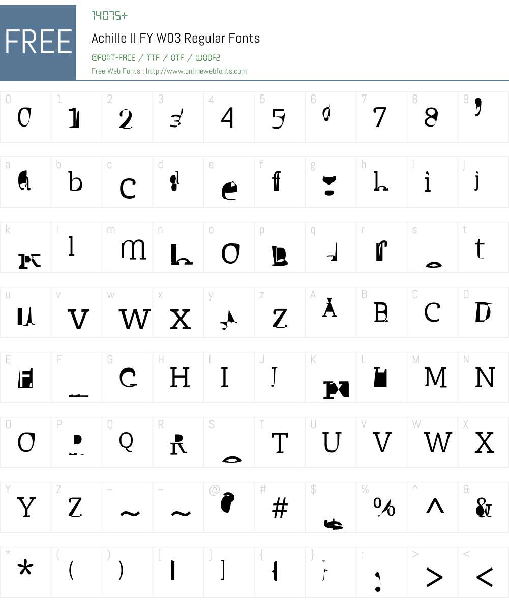 Achille II FY Font Screenshots