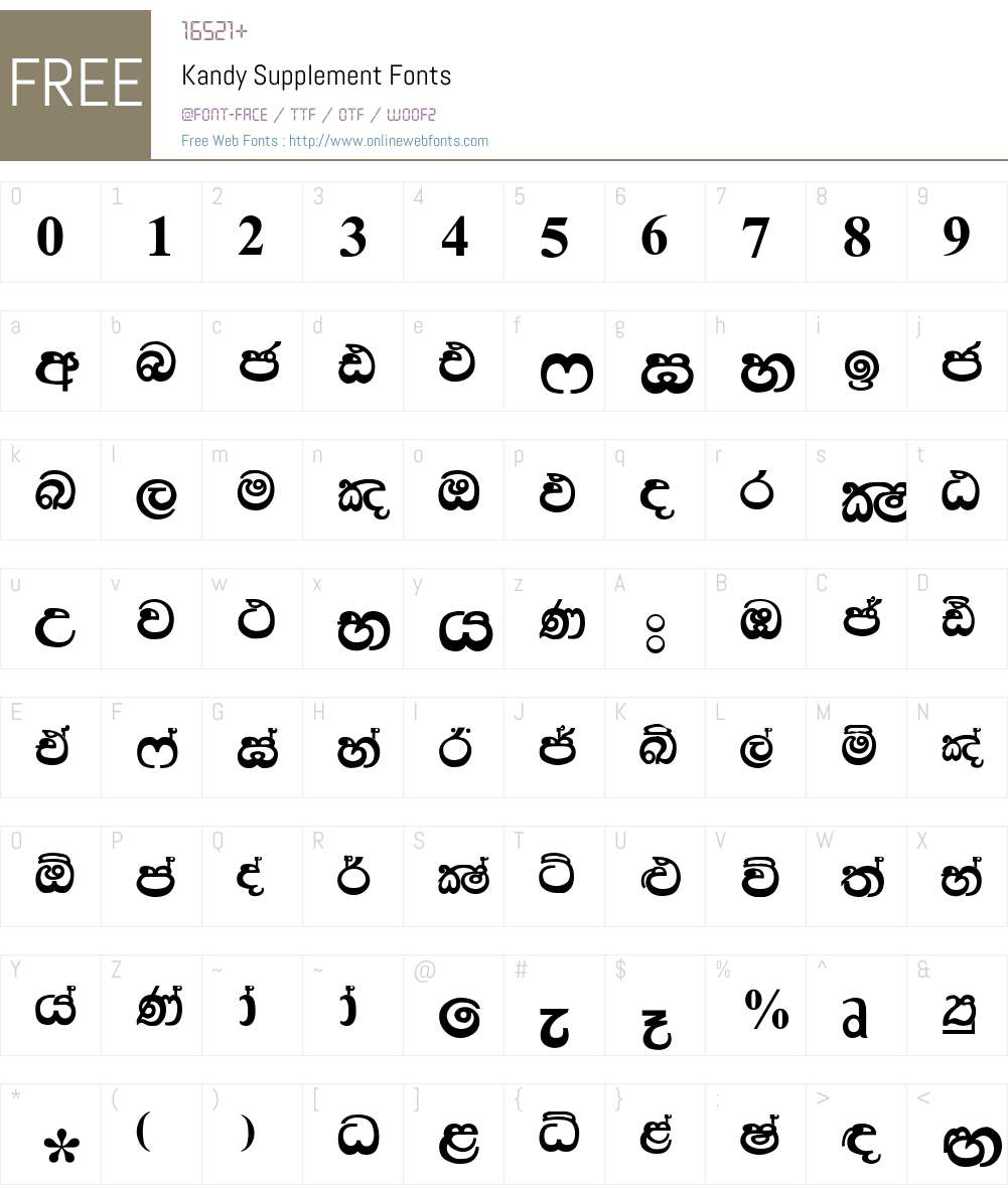 Kandy Supplement Font Screenshots