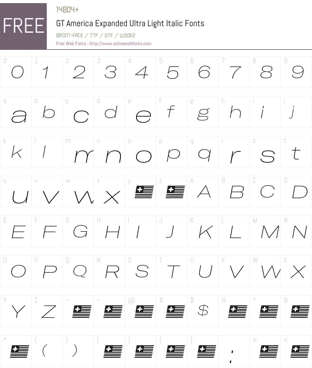 GT America Expanded Ultra Light Font Screenshots