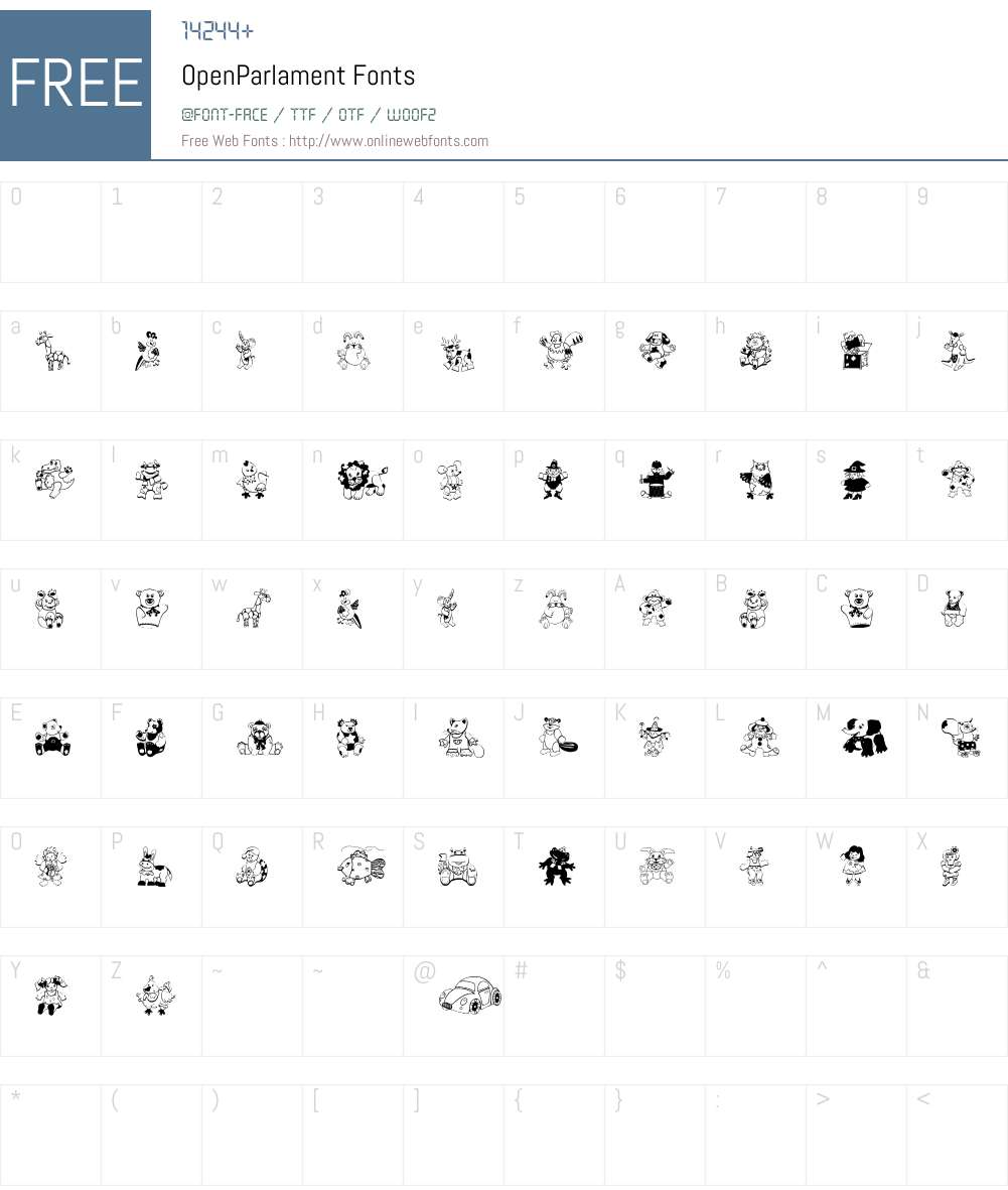 OpenParlament Font Screenshots