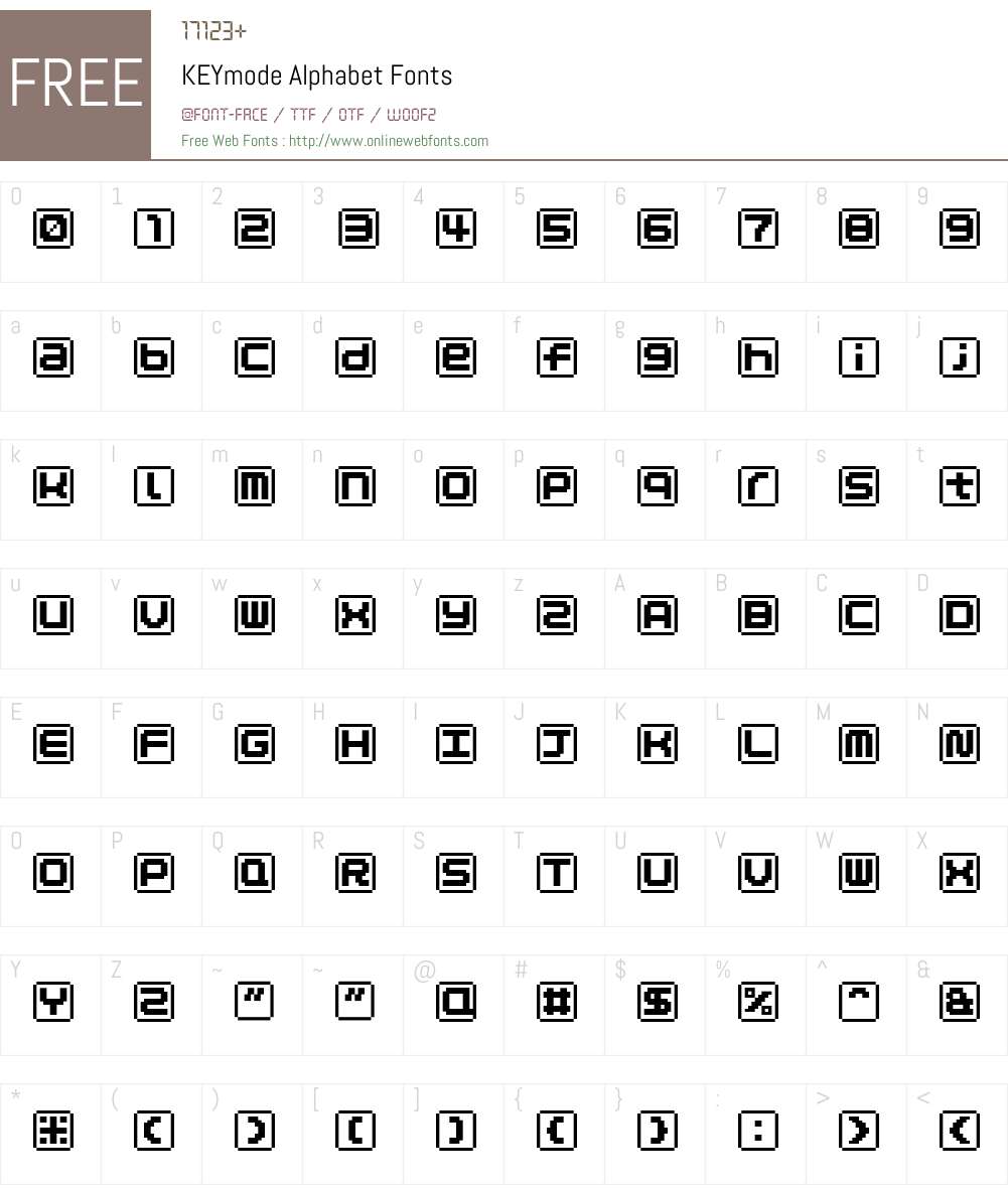 KEYmode Alphabet Font Screenshots