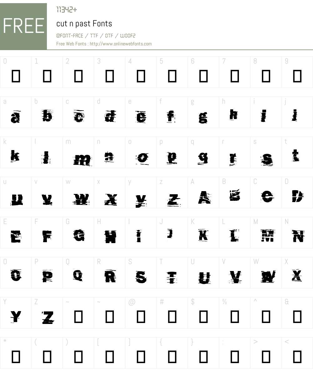 cut n past Font Screenshots