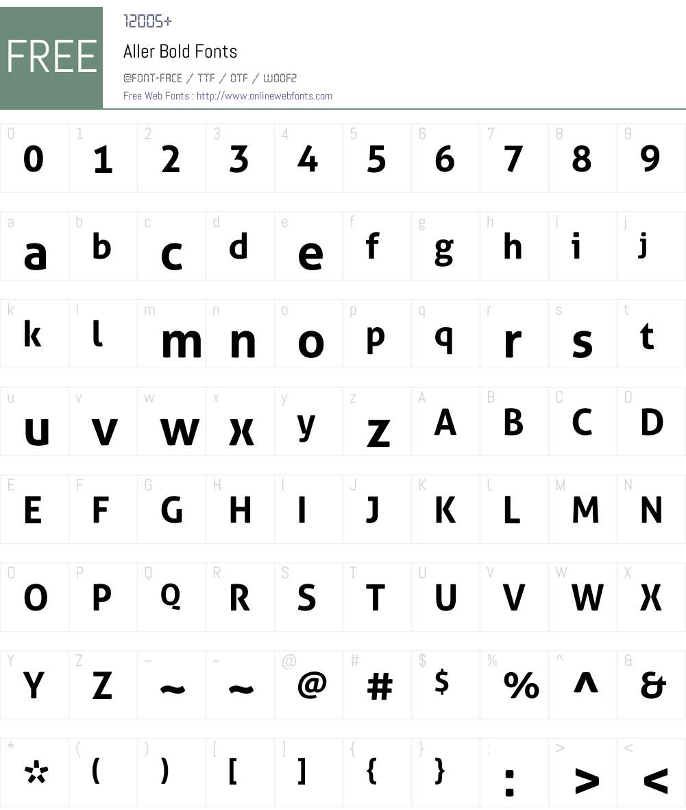 Aller Font Screenshots
