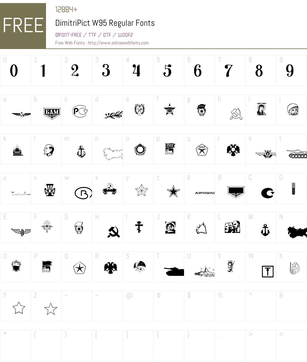 DimitriPict Font Screenshots