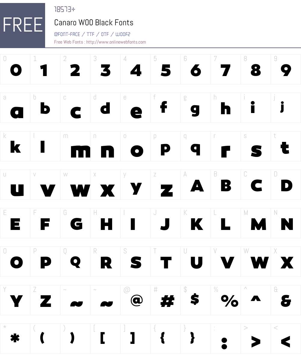 CanaroW00-Black Font Screenshots