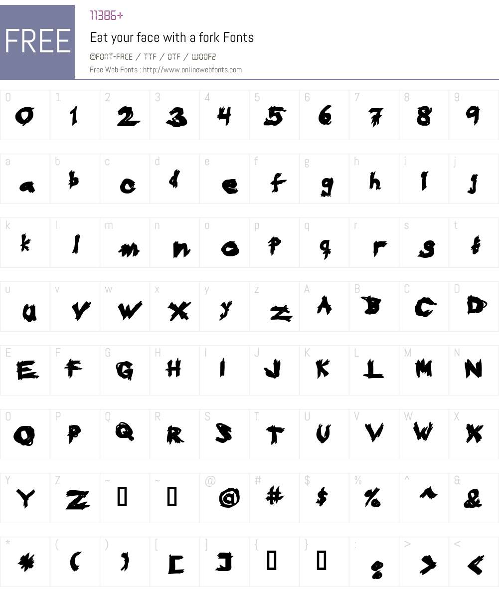 Eat your face with a fork Font Screenshots